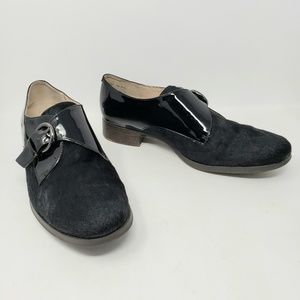 Clarks Busby Jazz Black Pony Hair Patent Leather